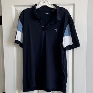 Men's Polo Shirt in Navy with Blue and White Accents